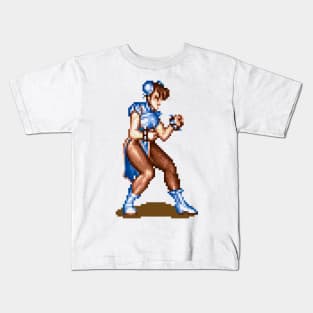 Chun-Li Fighting Sprite Kids T-Shirt